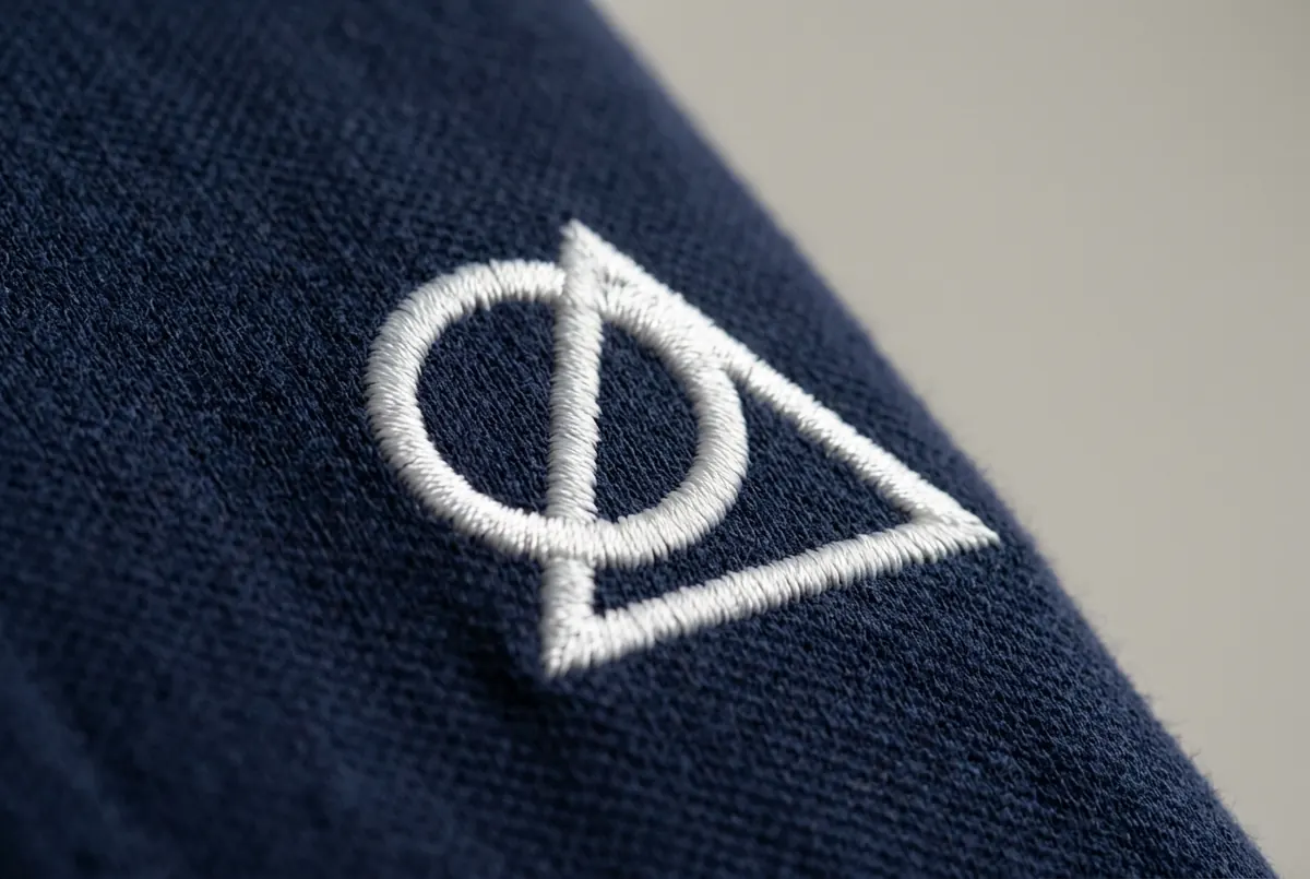 Broderie: un logo de exemplu realizat cu această tehnică